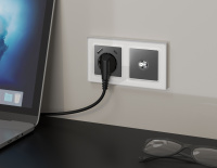 Комплект механизма TV розетки SAT 5-2400MHz 3.5dB ALFA Антрацит серый QUANT (AP6630, VM215) (Ambrella Volt, MA663050)