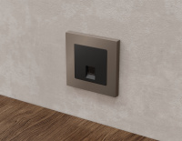 Комплект механизма компьютерной розетки RJ-45 экранированной с автоматической защитной шторкой ALFA Черный матовый QUANT (AP8120, VM185) (Ambrella Volt, MA812005)